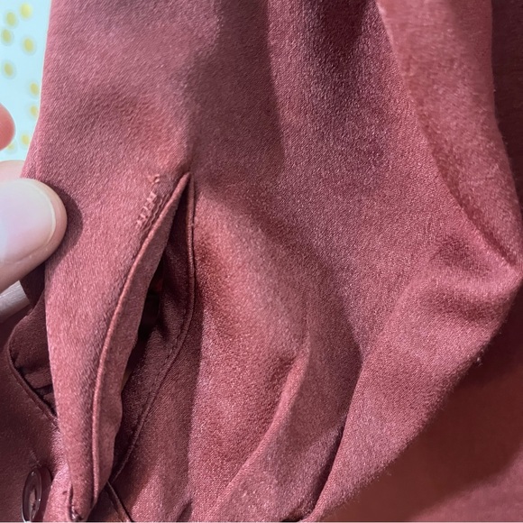 Sage The Label Satin Tunic Top / Orange Rust Size XS Oversized - Picture 5 of 12
